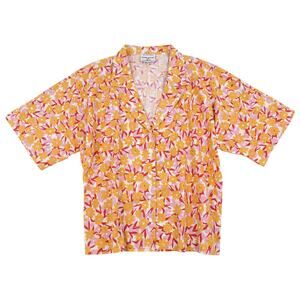 Sabo Skirt Floral Cotton Oversized Button Up Resort Shirt XS Euro Summer